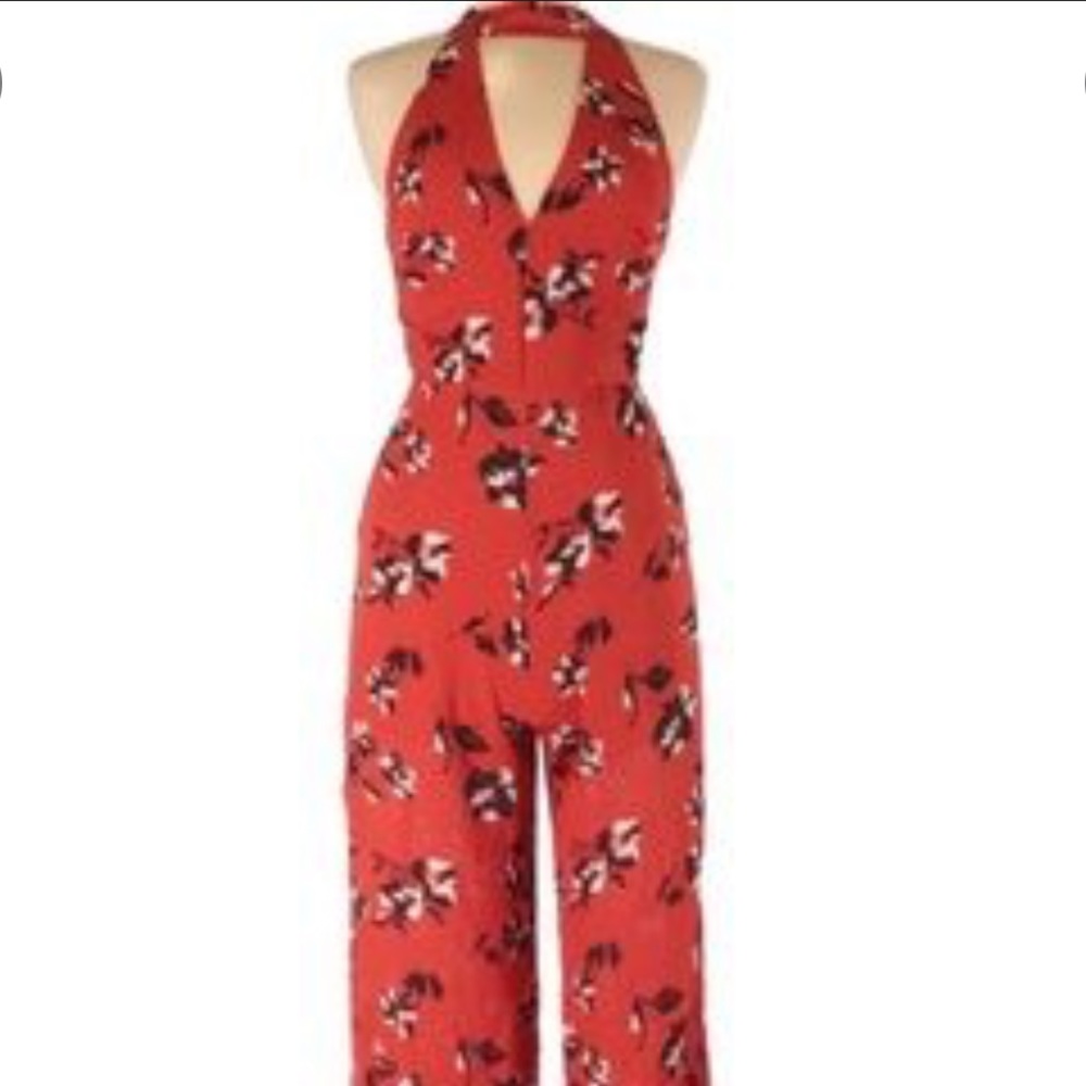 The Room Red Floral Jumpsuit